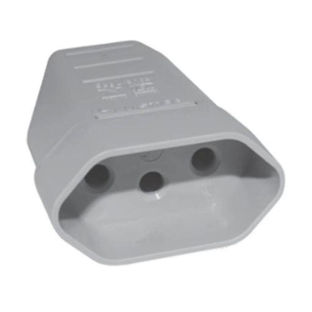Plug Fêmea 2P + 1T 10A Branco Unid - Luster