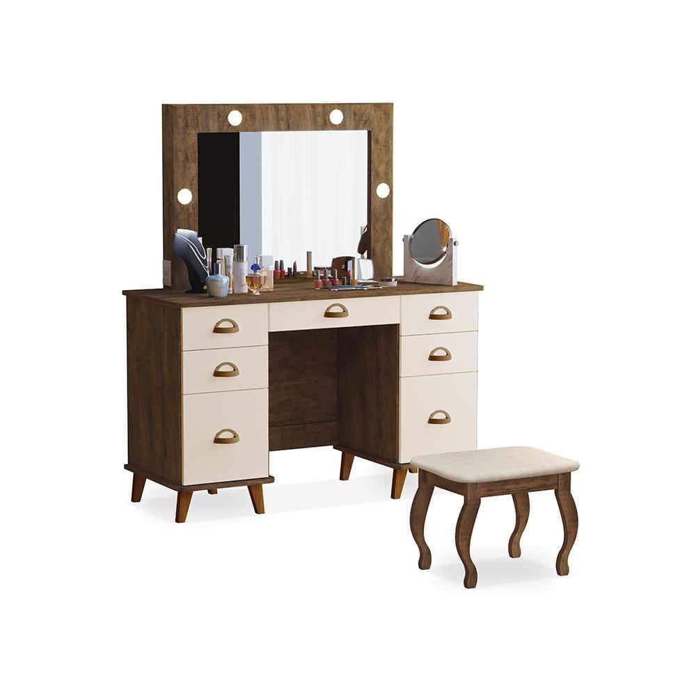 Penteadeira com Assento Omaha Malbec Off White