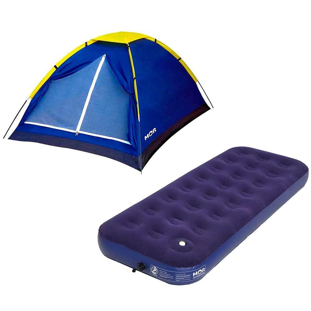 Kit Camping Barraca Iglu 2 Pessoas + Colchão Solteiro Inflável Mor Life