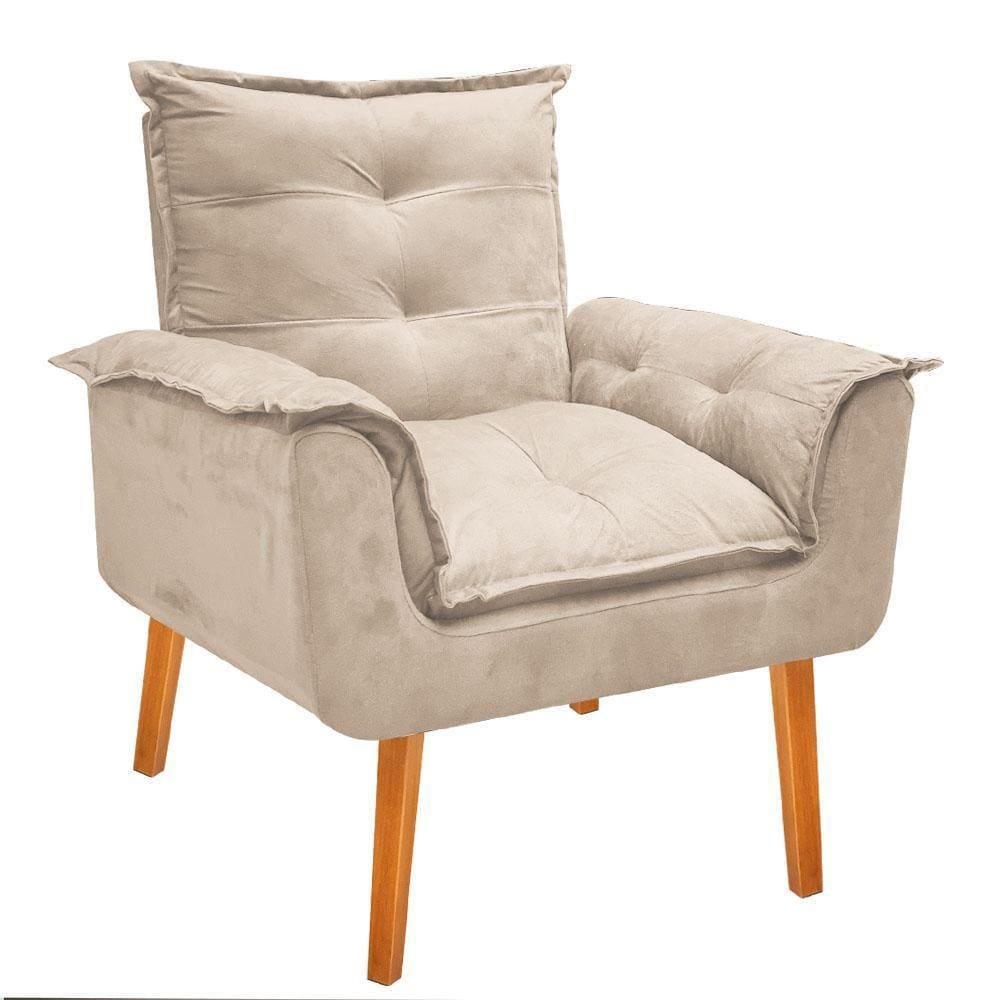 Poltrona Decorativa Opala Pés Palito Decorativa Bela Móveis