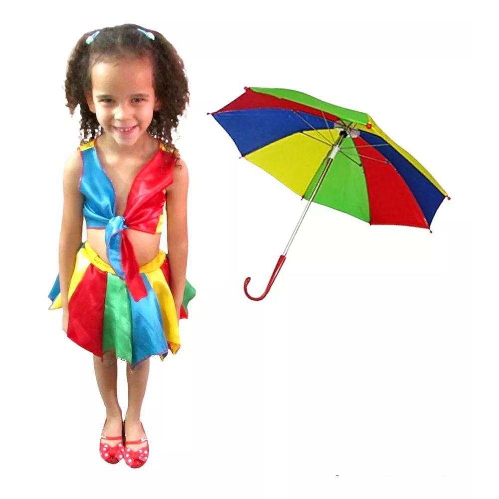 Fantasia Frevo Infantil Feminina Completa Carnaval Roupa Festa Típica Regional Pernambuco Folclore Estados Brasileiros