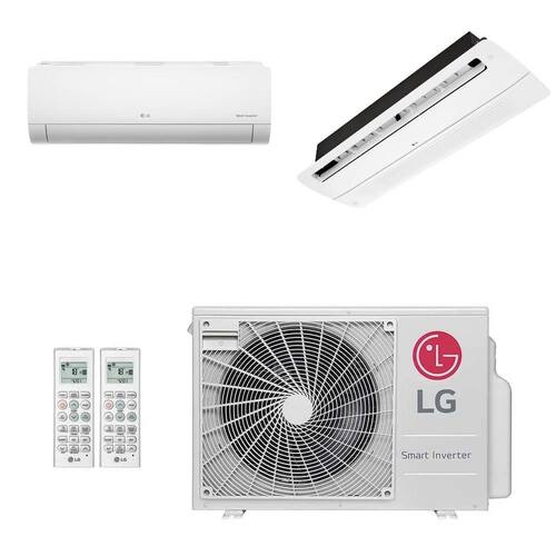 Ar-Condicionado Multi Split Inverter LG 18.000 (1x Evap HW 9.000 + 1x Evap Cassete 1 Via 12.000) Quente/Frio 220V