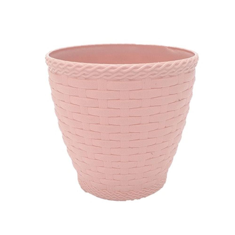 Vaso Para Planta Redondo Rattan De Plastico 300 ml 8cm