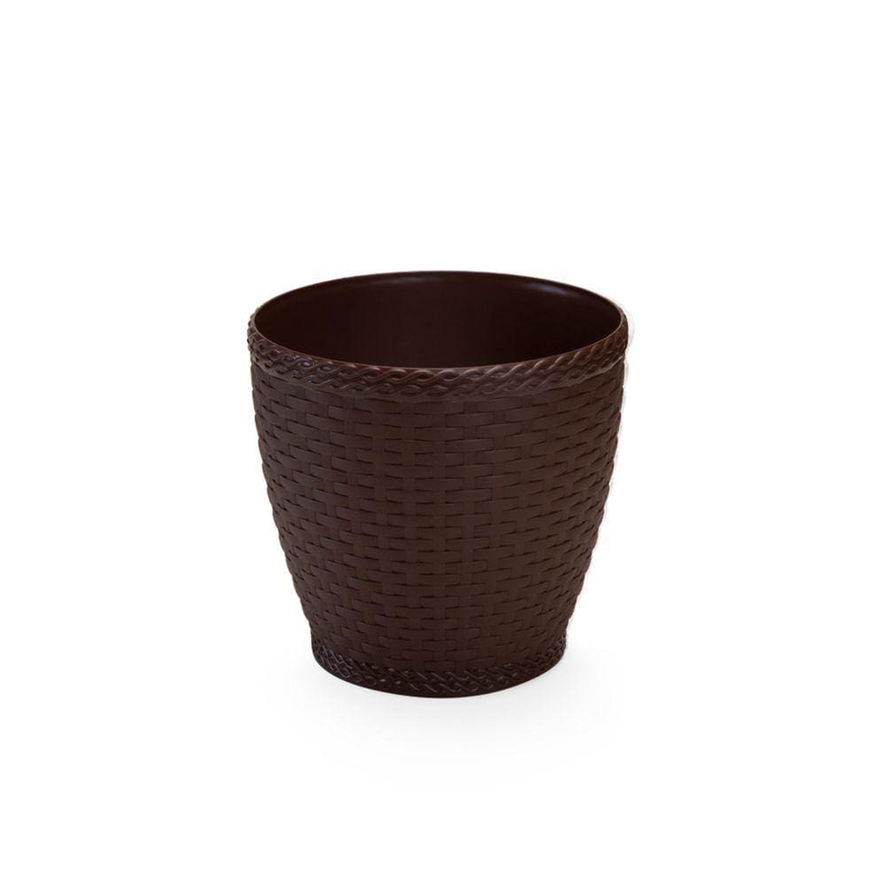 Vaso Para Planta Rattan Redondo Pequeno 4,6 Litros