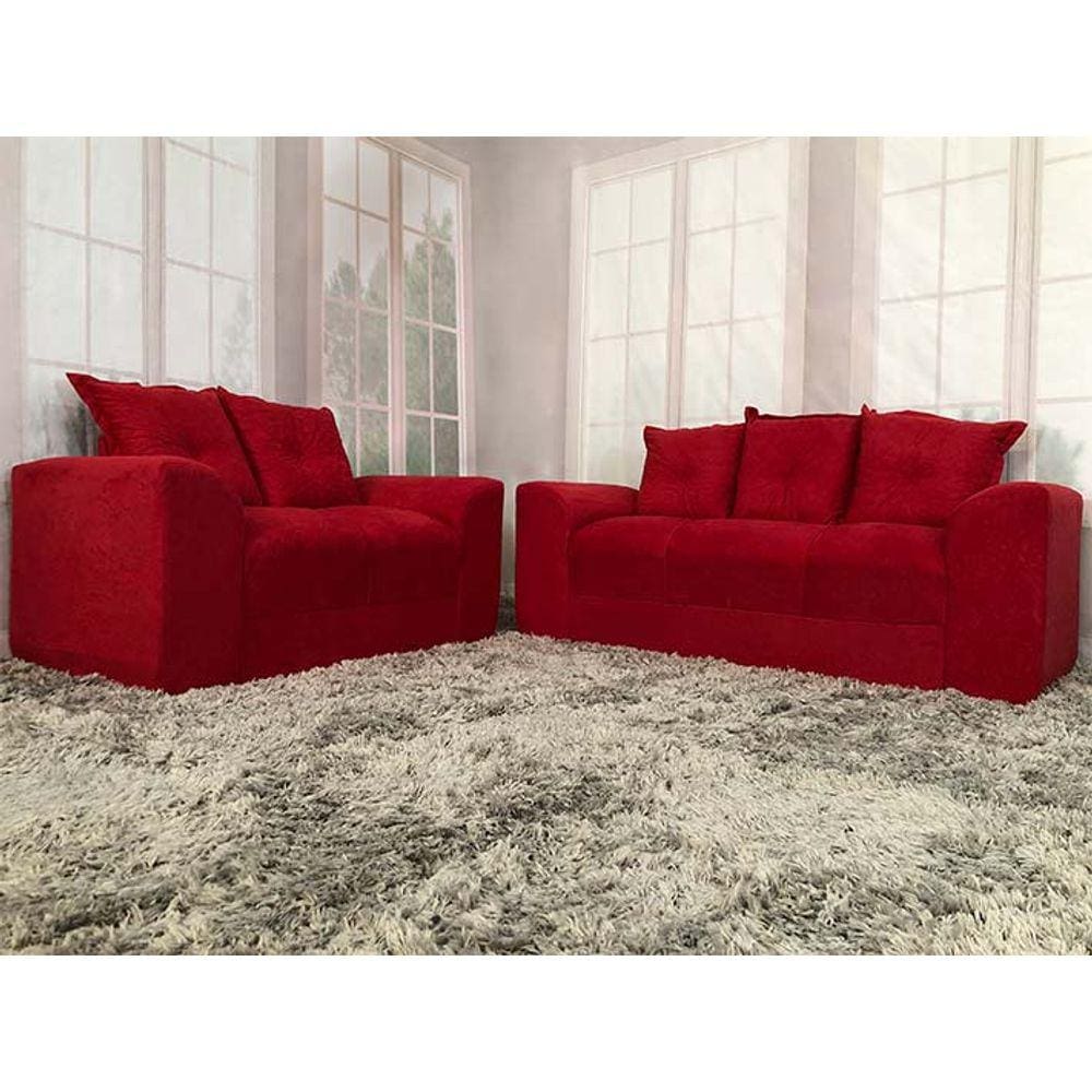 Sofá 2 e 3 Lugares Vermelho 608 Porto