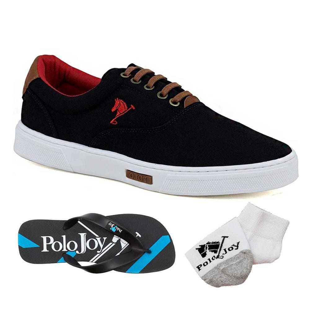 Sapatênis Casual Lona Kit com Chinelo e Meia Confort