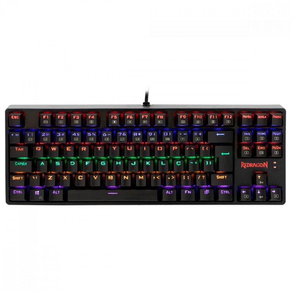 Teclado Gamer Mecânico Compacto Redragon Lakshmi Rainbow K606R Switch Blue