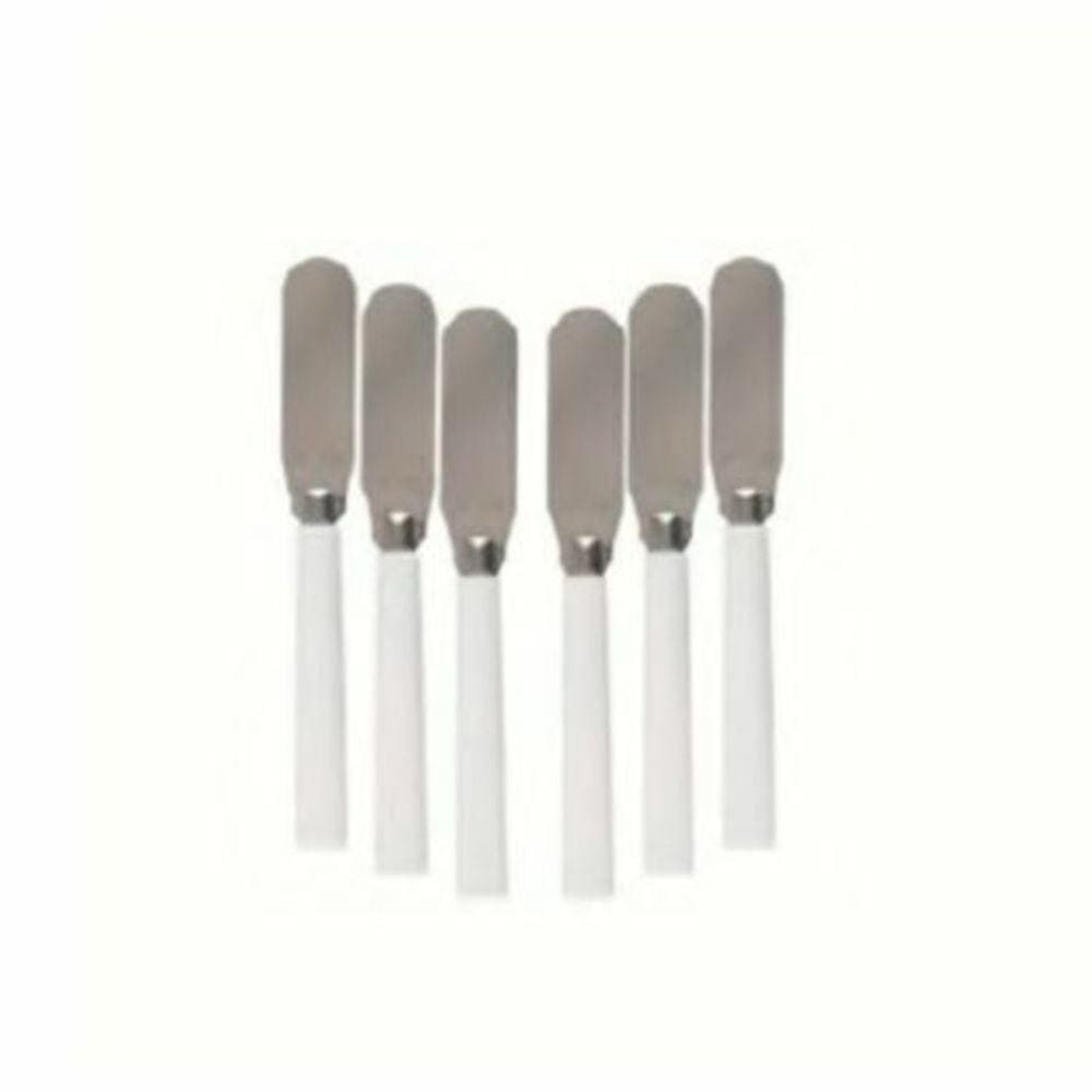 Conjunto 6 Espátulas Aço Inox e Cabo Plástico Para Aperitivo