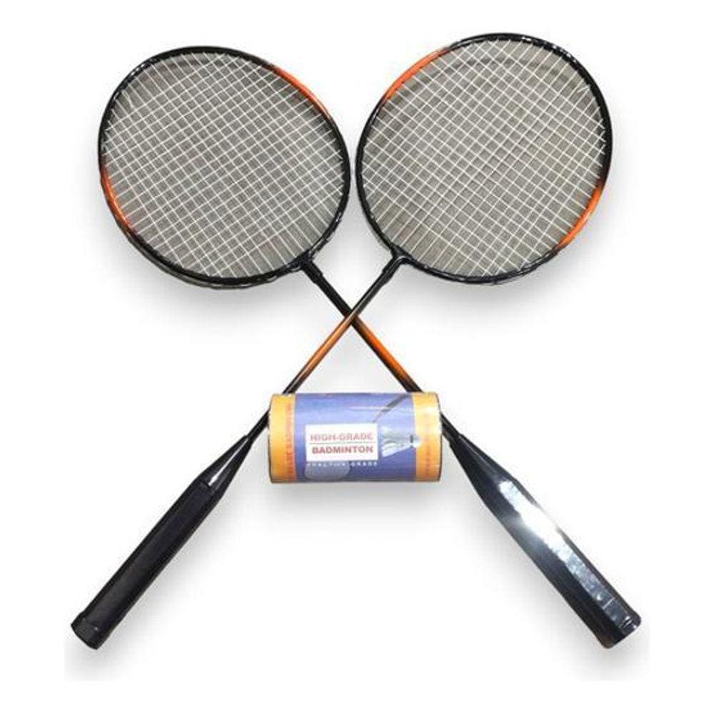 Conjunto Badminton 2 Raquetes E 2 Petecas Com Bolsa