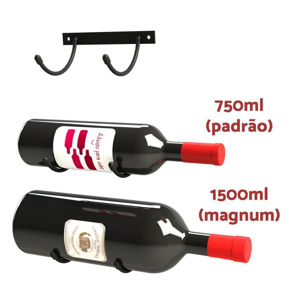 Suporte Parede Garrafa Vinho Garrafeiros 1G-Gancho -Kit 5
