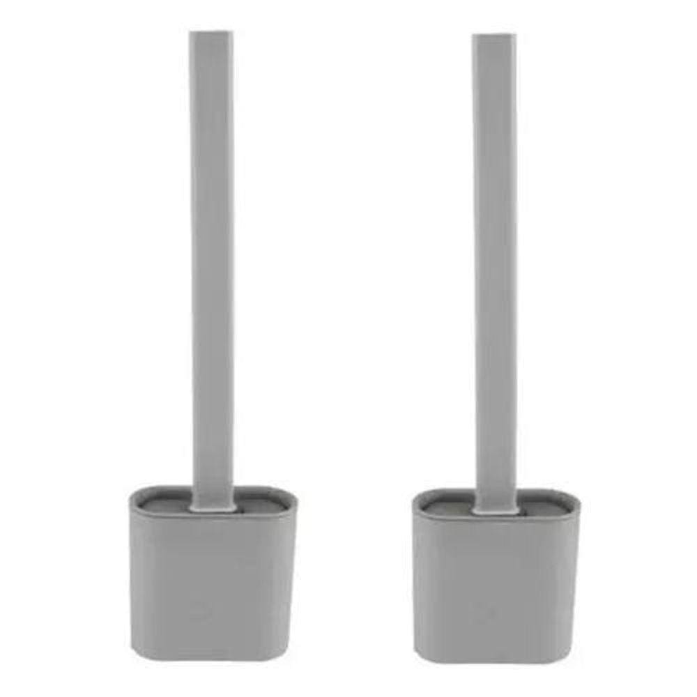 Kit 2 Escova Vaso Sanitário De Silicone C/Base Para Banheiro