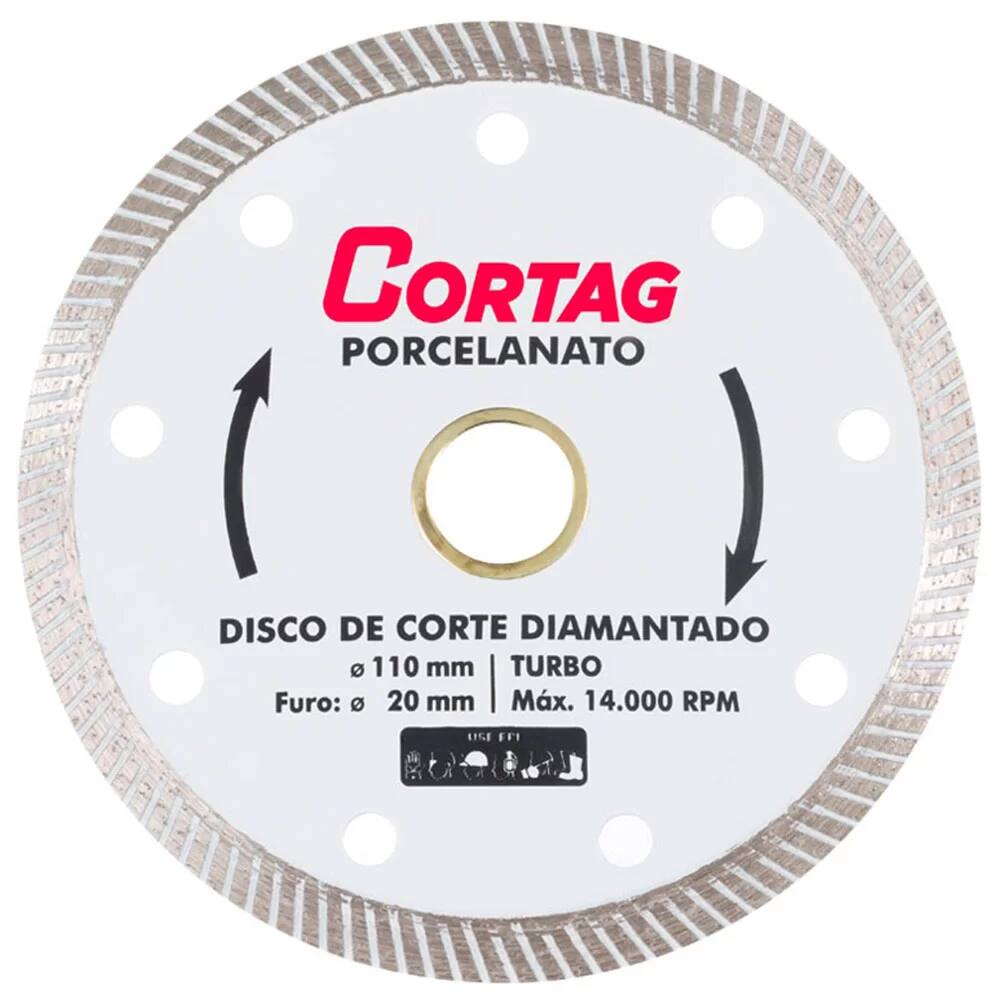 Disco de Corte Diamantado Turbo Porcelanato 110MM - Cortag