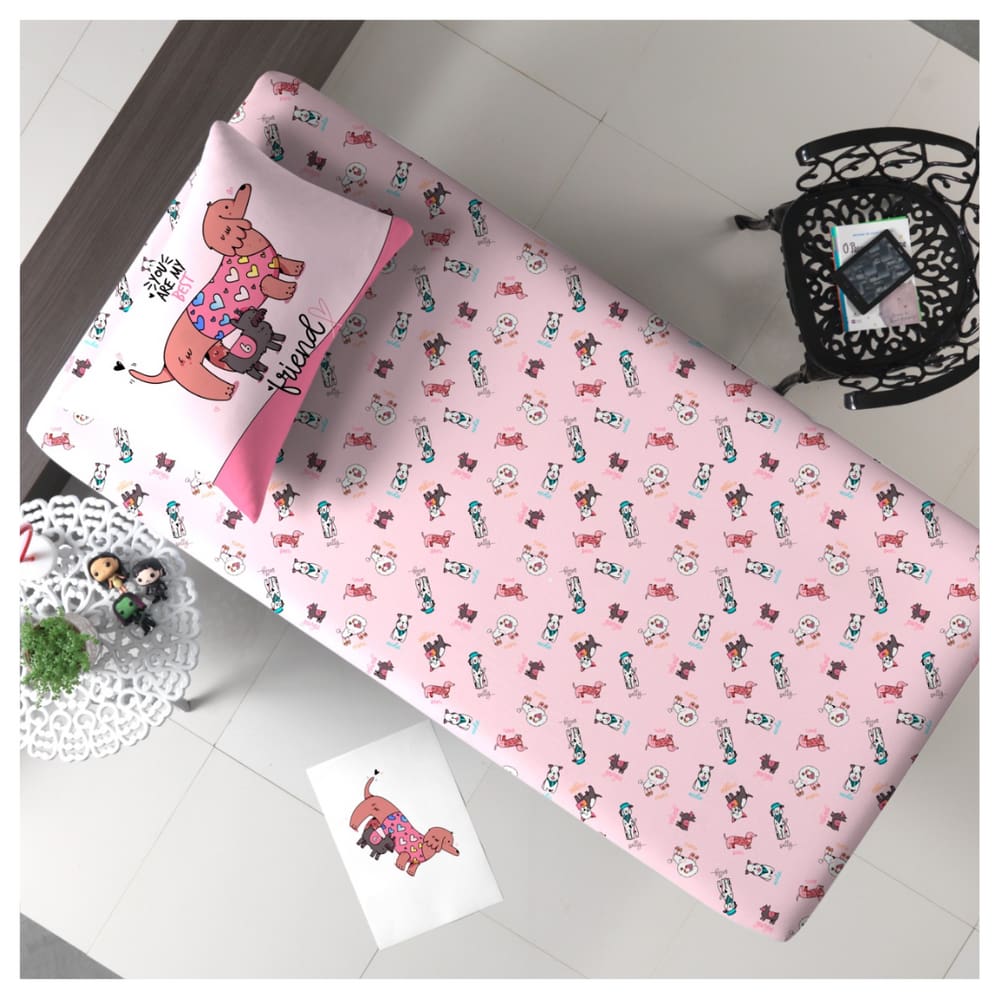 Jogo de Lençol Malha Estampado Menino Menina Portallar Joy