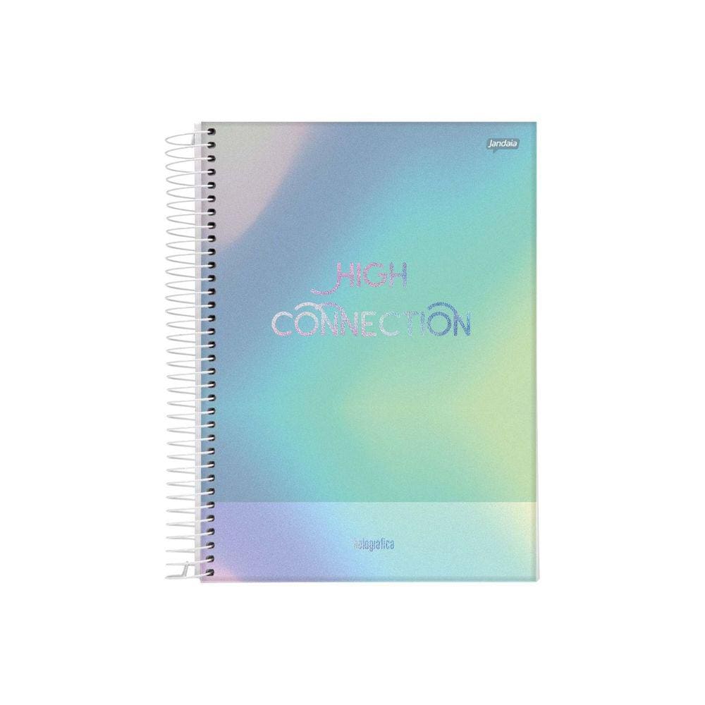 Caderno Espiral Holográfica High Jandaia 10 Matérias 160 Fls