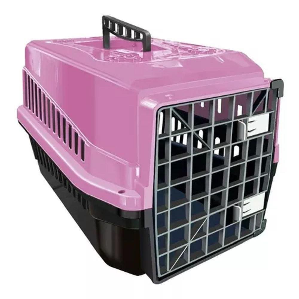 Caixa de Transporte Para Animais N3 Cachorros e Gatos Rosa