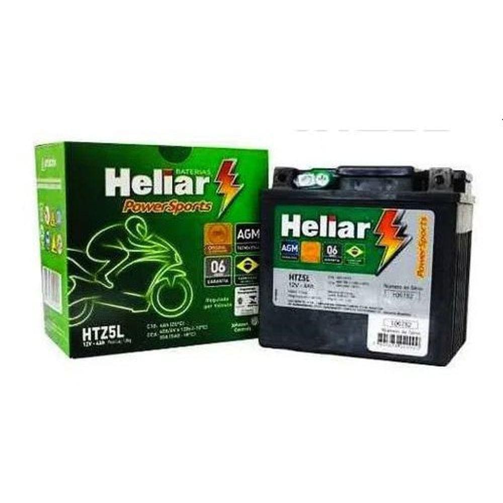 Bateria Selada 4AH Heliar HTZ5 Honda NXR 125 150 160 Bros