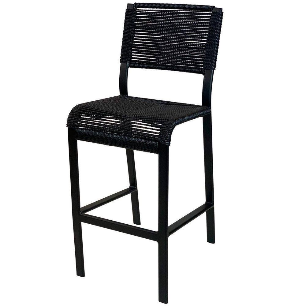 Banqueta Alta de Alumínio Ibiza 70cm Preto