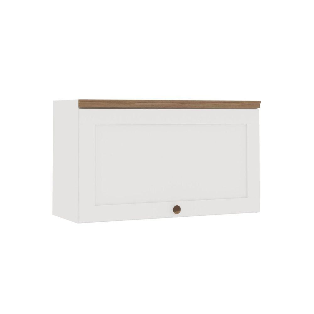 Armário Aéreo para Cozinha 1 Porta Basculante Provençal Iluminata Branco