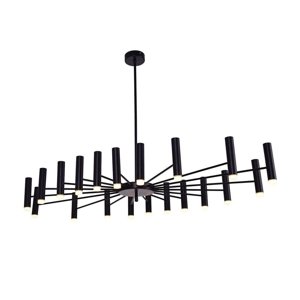 Pendente Vinte da Bella Iluminação 120cm X 60cm X 15cm 20x3w 3000k 4200lm Preto