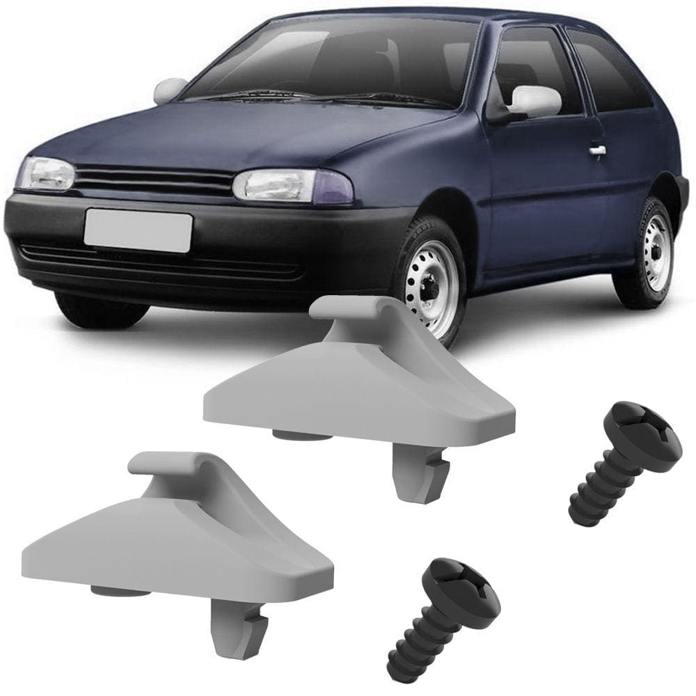 Kit Grampos Presilhas Suportes Cinza Claro Com Parafuso Quebra Sol Gol Special G2 2000 até 2005
