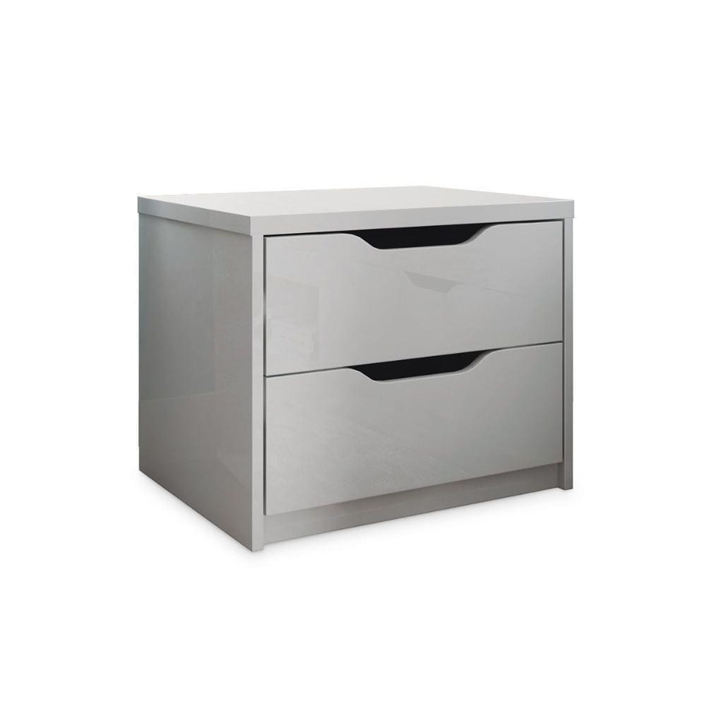 Mesa Cabeceira Conect c/ 2 Gavetas Branco - Santos Andirá