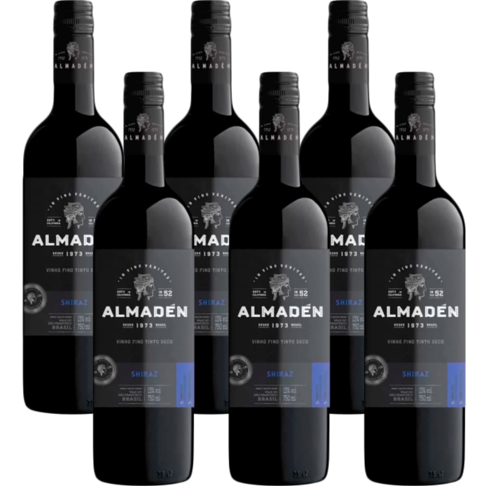 Cx 6 Vinho Tinto Seco Shiraz Almadén 750ml