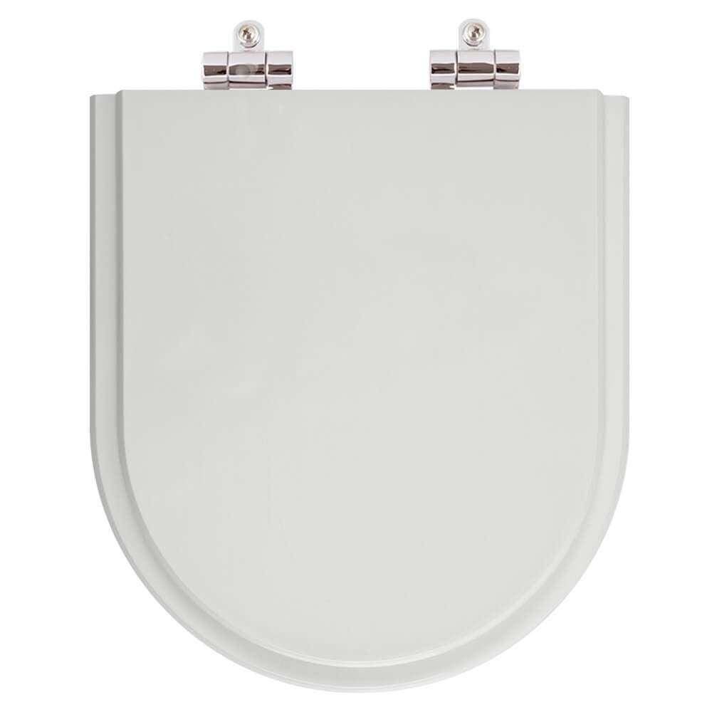 Assento Sanitário Poliester Soft Close Smart Cinza Prata para vaso Celite