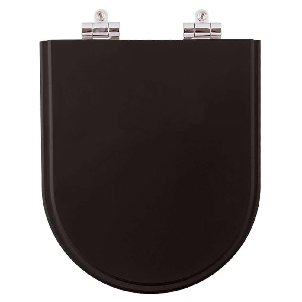 Assento Sanitario Poliester com Amortecedor Valentina Preto para Vaso Hervy