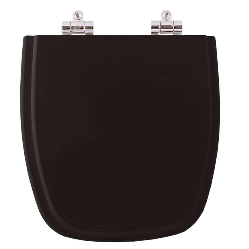 Assento Sanitário Poliester Soft Close Versato Preto para vaso Celite