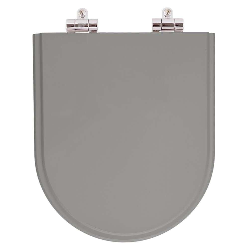 Assento Sanitário Poliester Soft Close Valentina Cinza Plus (Cinza Escuro) para vaso Hervy
