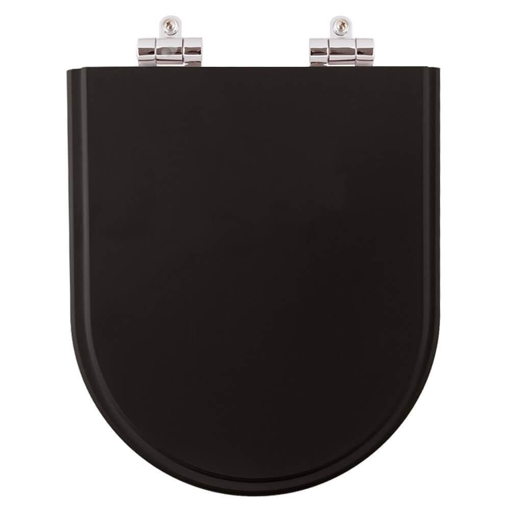 Assento Sanitario Poliester Com Amortecedor Smart Preto Para Vaso Celite