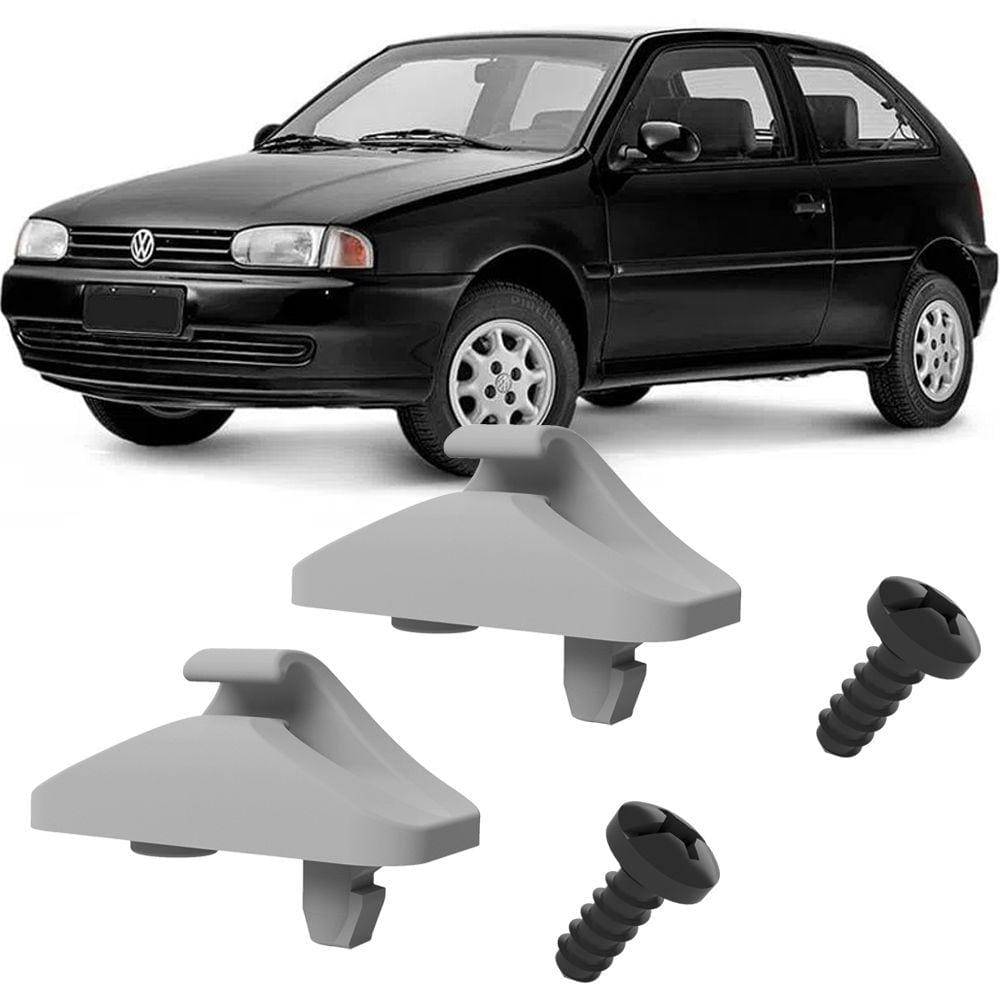 Kit Grampos Presilhas Suportes Cinza Claro Com Parafuso Quebra Sol Gol G2 96 97 98 99 2000