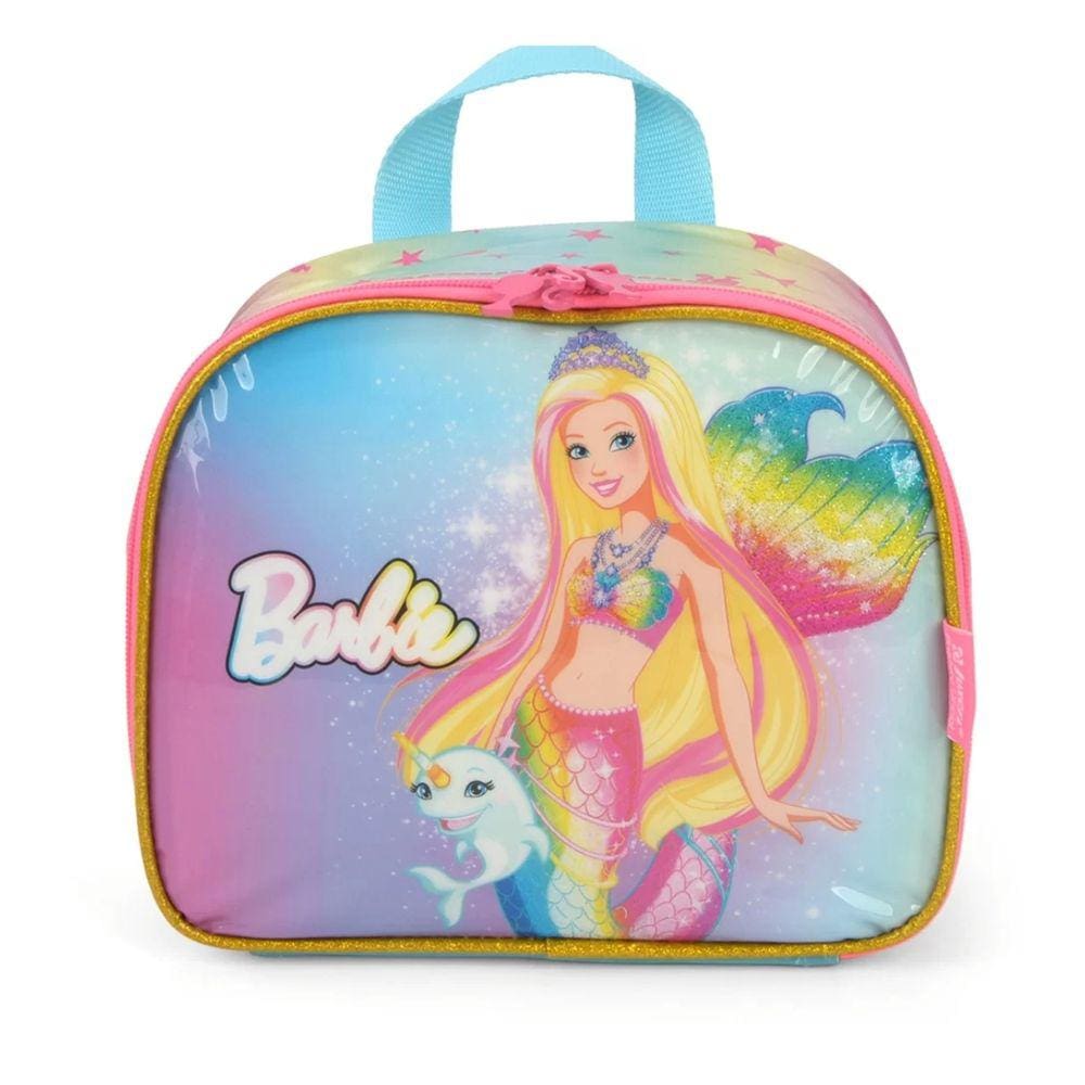 Lancheira Térmica Infantil Costas Barbie Sereia Luxcel