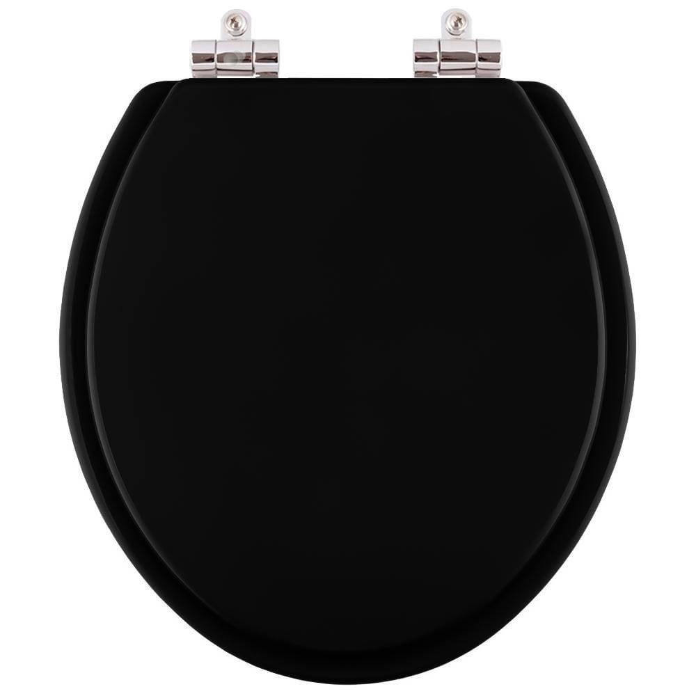 Assento Sanitário Poliéster Fechamento Lento Fiori Preto para vaso Fiori