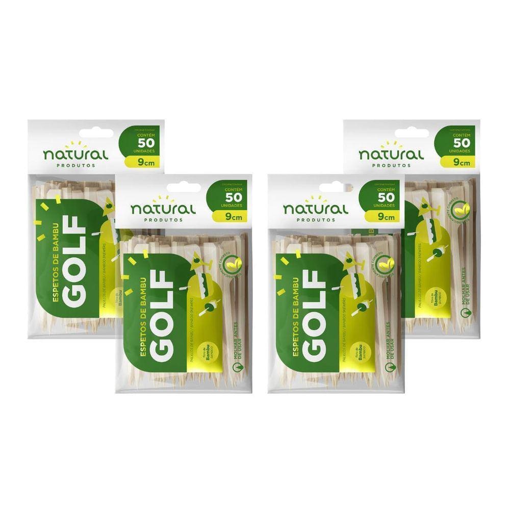 Espeto Golf Bambu Petiscos Lanches 9Cm - 200 Unidades