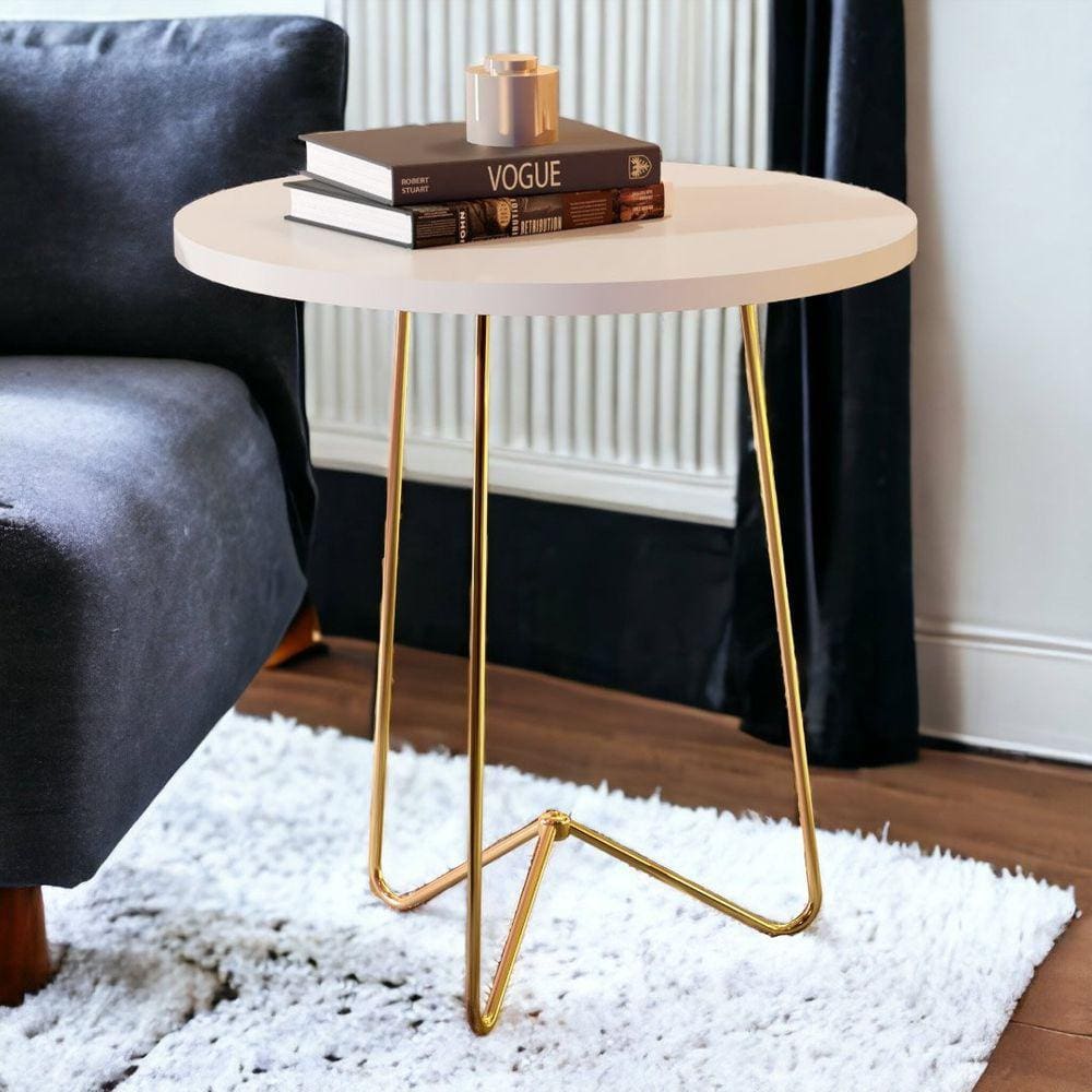 Mesa de Apoio JB 8004 Pérola e Dourado Bechara