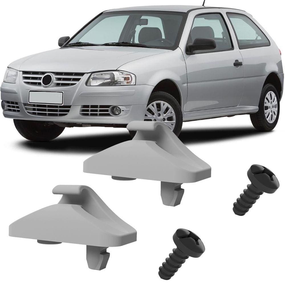 Kit Presilhas Suportes Cinza Claro Com Parafuso Quebra Sol Gol G4 2006 até 2011 2012 2013 2013 2014