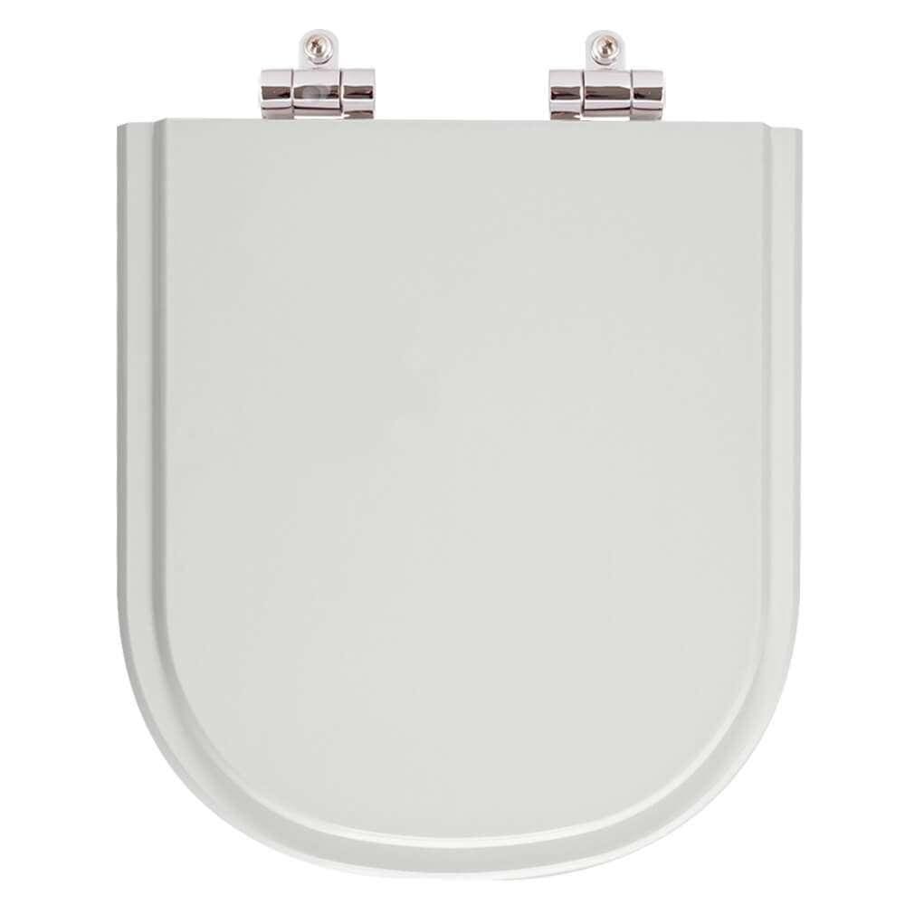 Assento Sanitário Poliester Soft Close Life Cinza Prata para vaso Celite