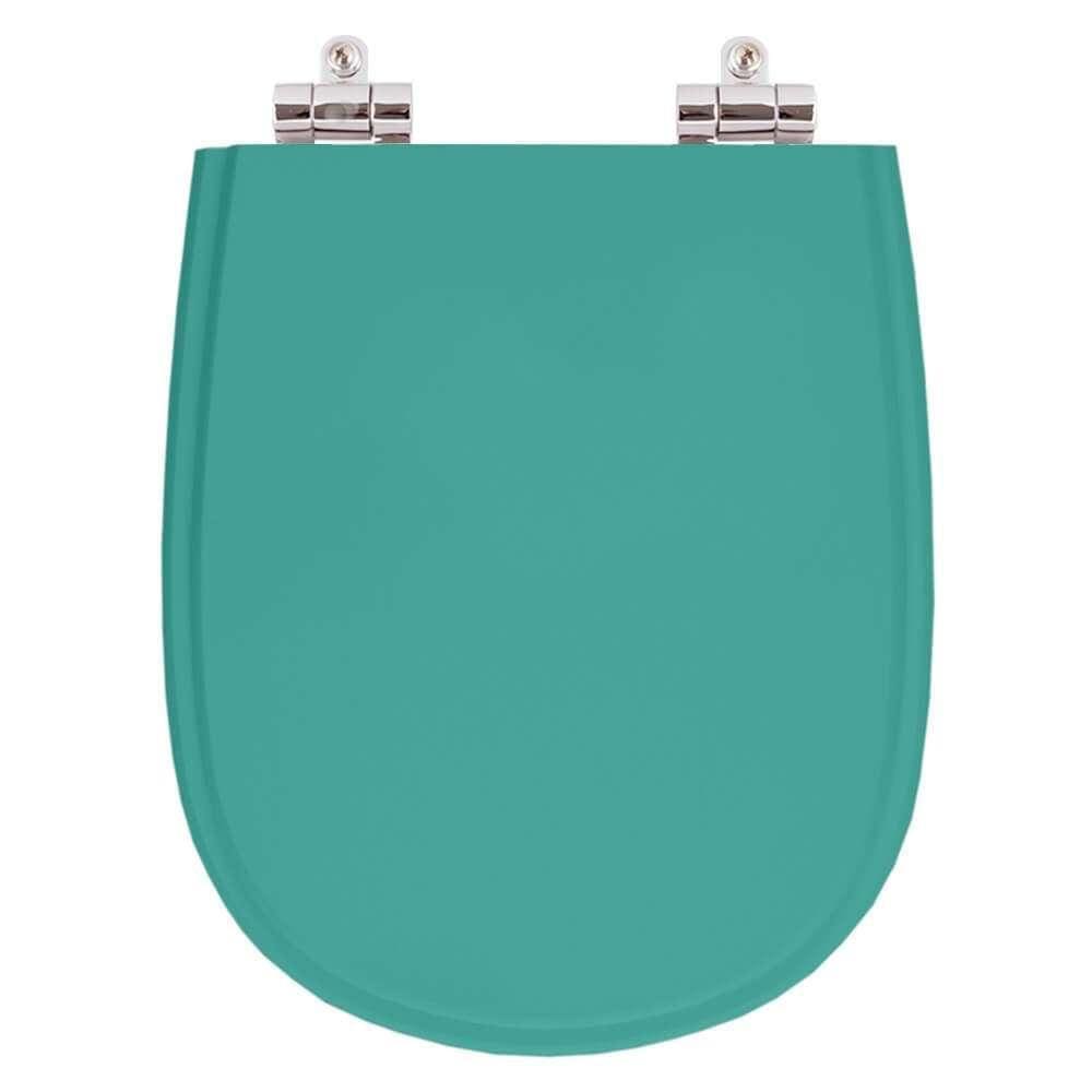 Assento Sanitario Poliester Com Amortecedor Paris Aquamarine Para Vaso Ideal Standard
