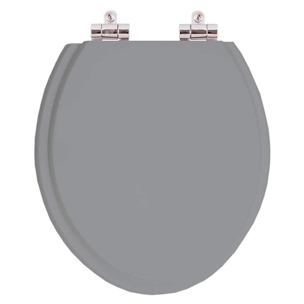 Assento Sanitário Poliester Soft Close Fiori Cinza Escuro para vaso Fiori 6lpf