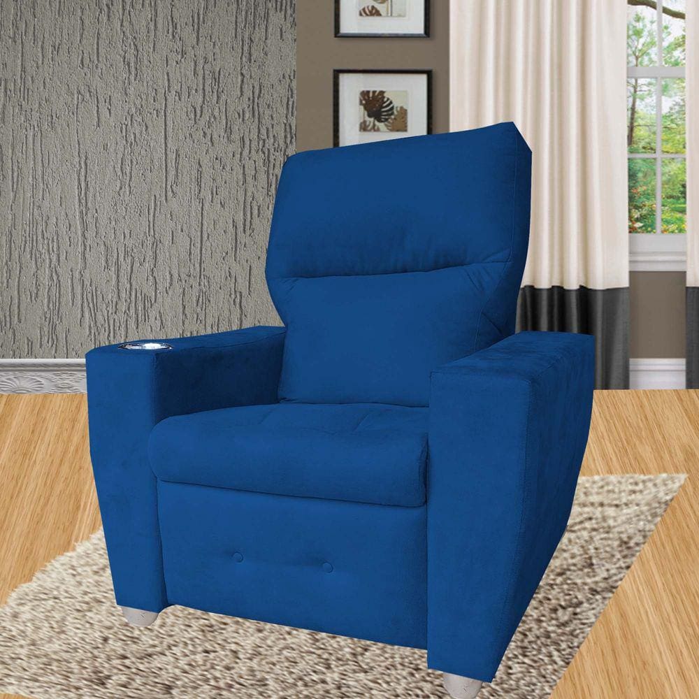 Poltrona De Amamentação Emiliy Confortável Tecido Suede marinho