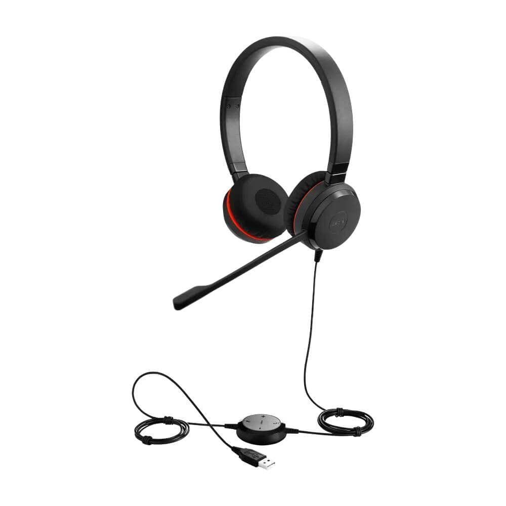 Headset Evolve 30 Duo Usb Com Microfone Jabra Preto E Laranja