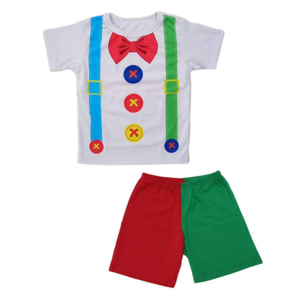 Conjunto Infantil Fantasia Carnaval Aniversário Temático Palhacinho
