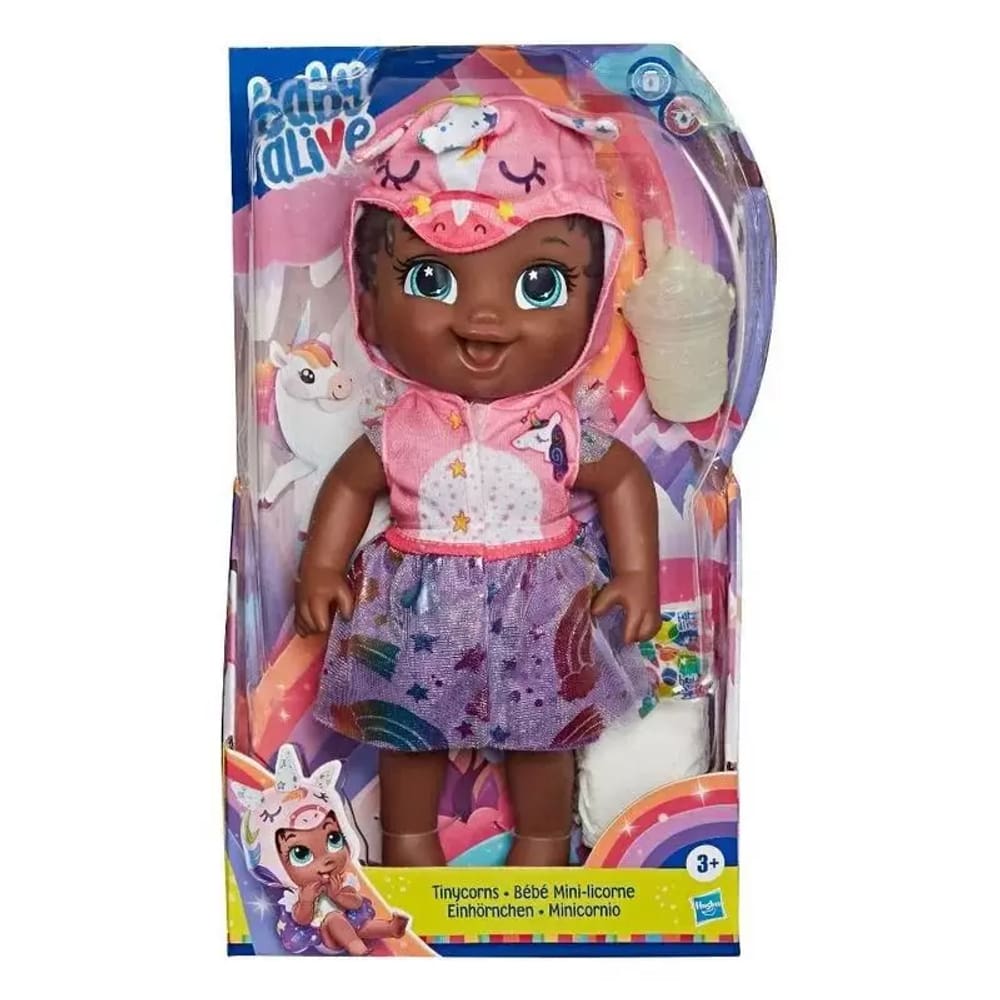 Boneca Baby Alive Tinycorns Gato Unicórnio Negra - Hasbro