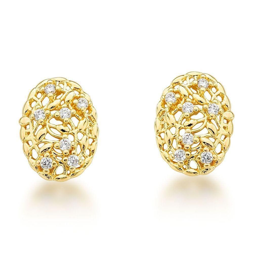 Brinco Dourado Delicado Banhado A Ouro 18k