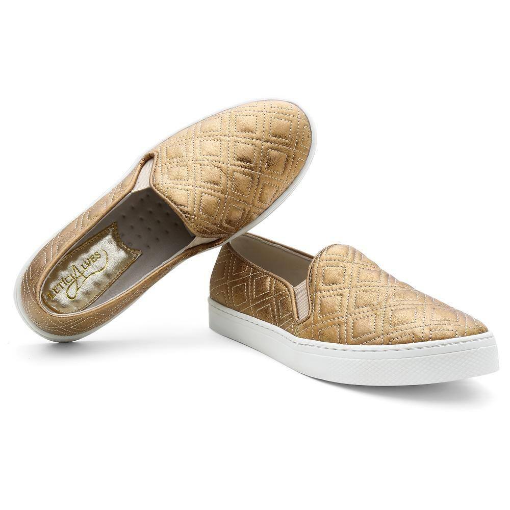 Tênis Feminino Slip On Casual Moderno Estilo Confortável