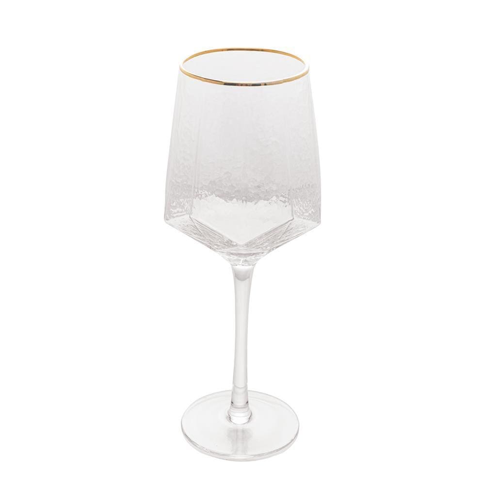 Taça Vinho 2pç Cristal 600ml c/ Borda Dourada Taj - Wolff