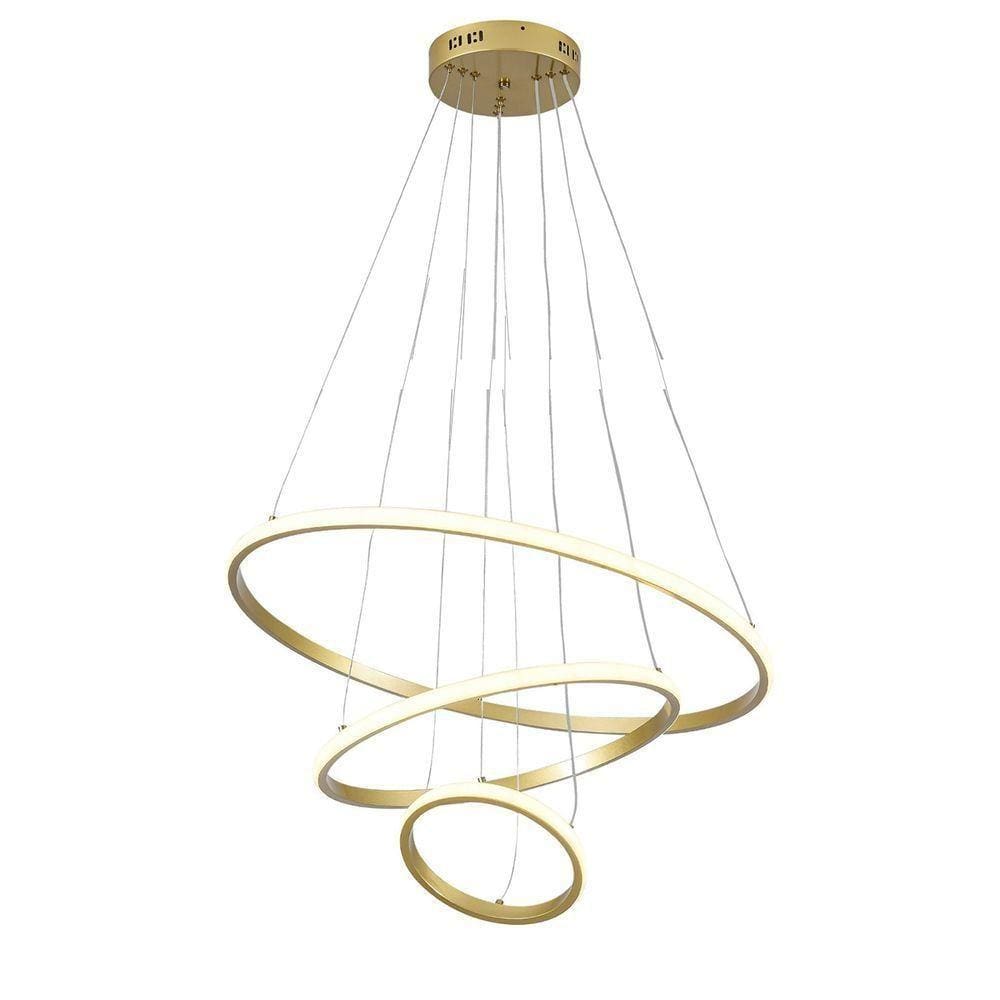Lustre Pendente 3 Em 1 Arco Aneis Led Infinito Perfil Luminaria Ajustavel Regulavel Iluminaçao