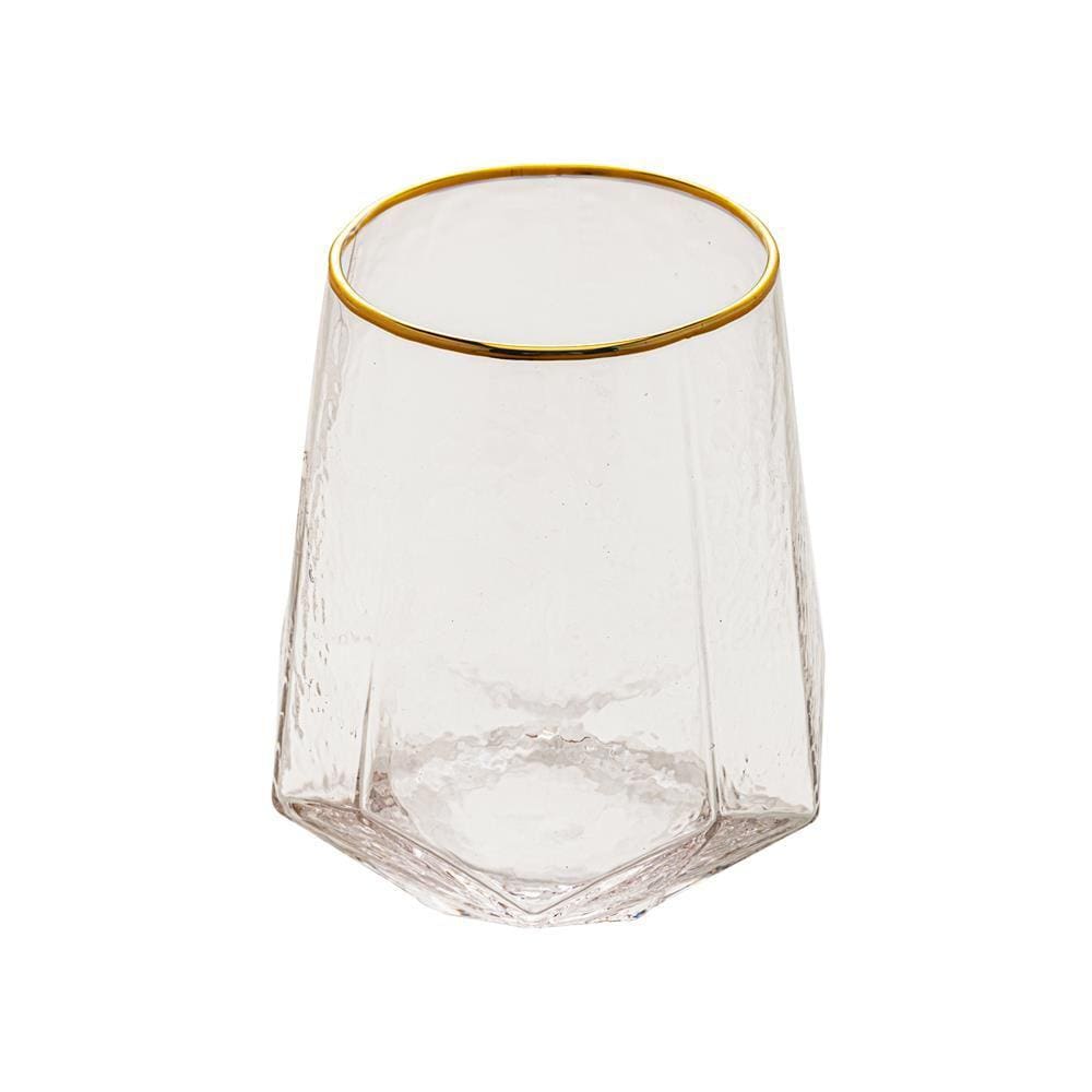 Copo Baixo 2pç Cristal 500ml c/ Borda Dourada Taj - Wolff