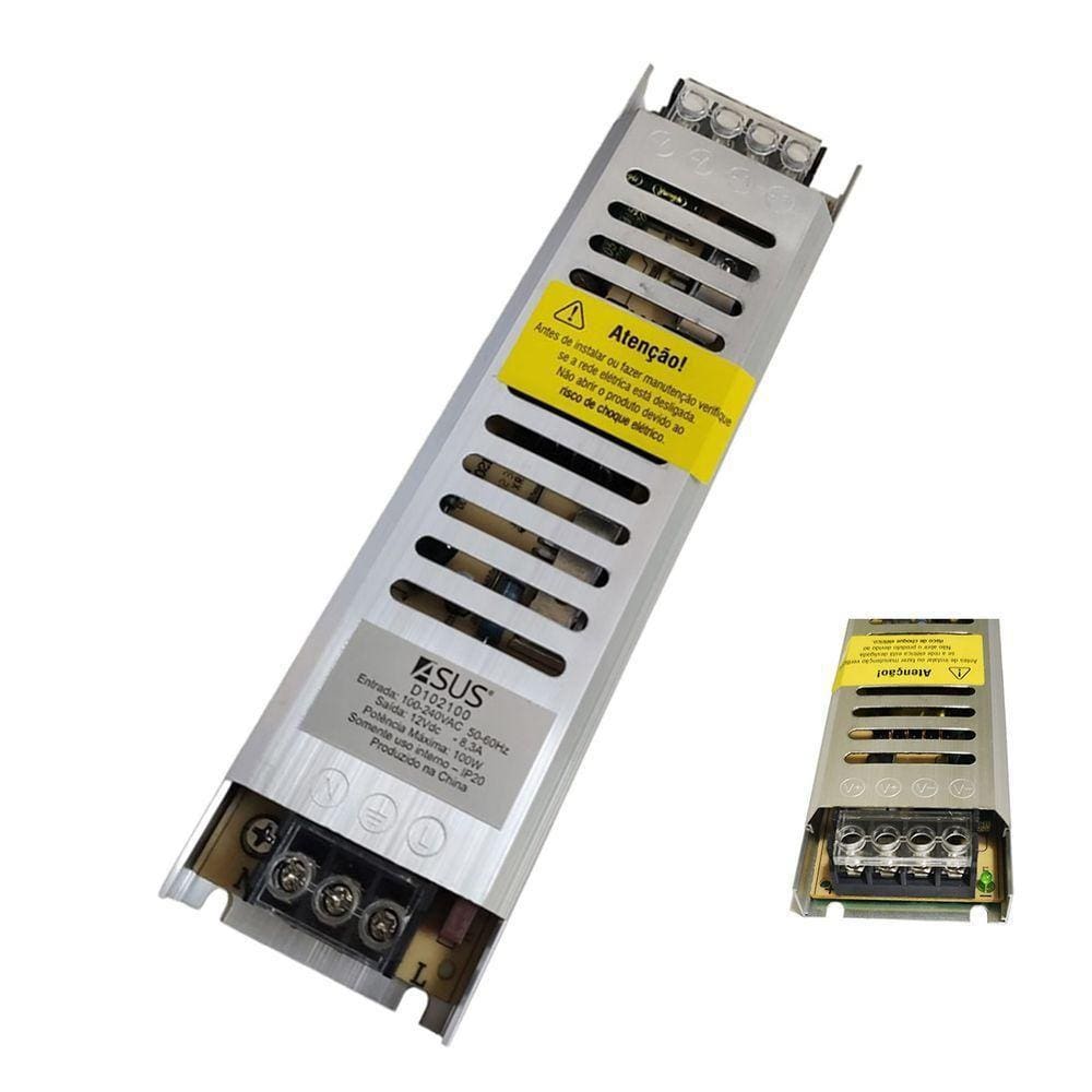 Fonte Driver Chaveada 12v 8,3a Perfil Fita De Led Cftv Camera Luminaria Lustre Segurança